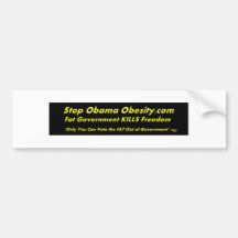 Stop Obama Obesity Fat Gov Kills Freedom Bumper Stickers