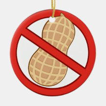 STOP PEANUTS ALLERGIC CARTOON WARNING SIGN GRAPHIC ORNAMENT