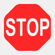 Stop Sign Round Sticker