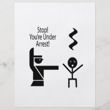 stop youre under arrest music humour full color flyer
