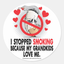 Stopped Smoking Grandkids Round Stickers