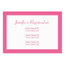 Stork Baby Shower Registry Card - Pink Business Card