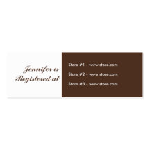 Stork Baby Shower Small Registry - Purple/Brown Business Card Templates