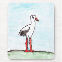 stork on housetop mouse pads