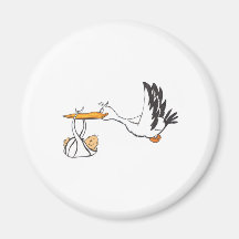 Stork with Baby - Gift for Parents to be Fridge Magnets