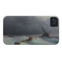 Storm at Sea Ivan Aivasovsky seascape waterscape iPhone 4 Case-Mate Case