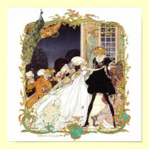 Storybook Romantic Peacock Costume Ball Print posters