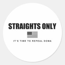 Straights Only Round Stickers