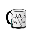 Strange animals dancing mug