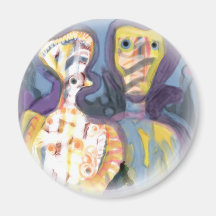 * Strange Real Couple * Fridge Magnet