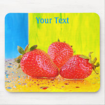 Strawberries and Water Drops Mousepad