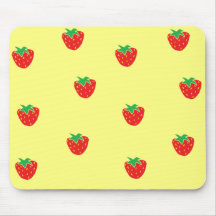 Strawberries Yellow Mousepads