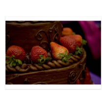 Strawberry Chocolate Cake Postcard