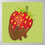 Strawberry dipped in chocolate (from $11.95) posters