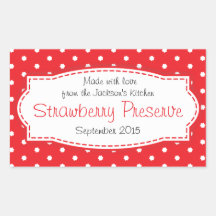 Strawberry preserve or jam food label sticker