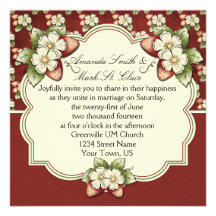 Strawberry Splash Wedding Invitation