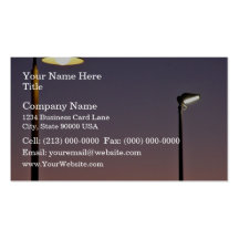 Street lights in city business card template