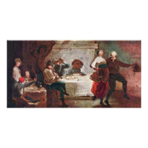 Streit At The Inn By Januarius Zick (Best Quality) Customized Photo Card