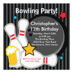 Strike up Fun Bowling Birthday Party Invitation