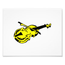 Stringed black yellow instrument violin bow image. photo print