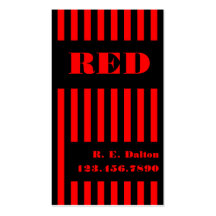 Stripe Black & Red Business Cards