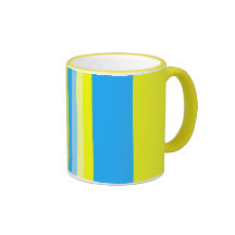 Striped Blue and Gold Mugs
