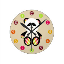 Striped Panda Clock