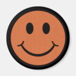 Striped Smiley Face Refrigerator Magnet