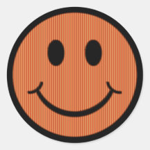 Striped Smiley Face Sticker