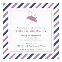 Striped Umbrella Bridal Shower Invitation