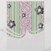 stripes and damask lime green hot pink full colour flyer