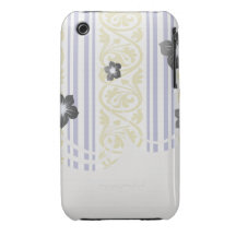 stripes and damask mustard yellow purple iPhone 3 Case-Mate cases