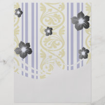 stripes and damask mustard yellow purple personalised flyer