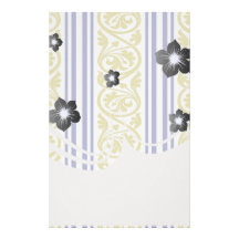 stripes and damask mustard yellow purple personalised stationery