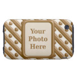 Stripes and Dots - Milk and White Chocolate Tough iPhone 3 Case