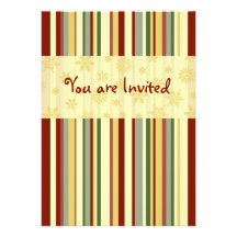 Stripes Christmas Dinner Invitation Card