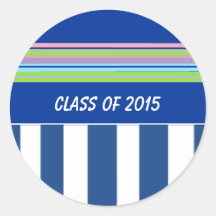 Stripes Graduation Year Round Sticker