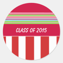 Stripes Graduation Year Stickers