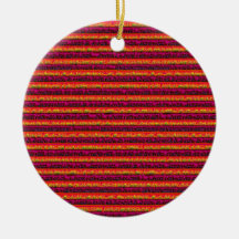 Stripes Satin Metal Christmas Ornaments