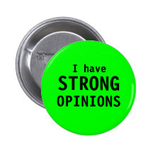 "Strong Opinions" button