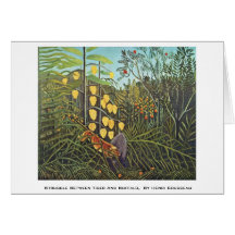 Struggle Between Tiger And Buffalo Greeting Cards