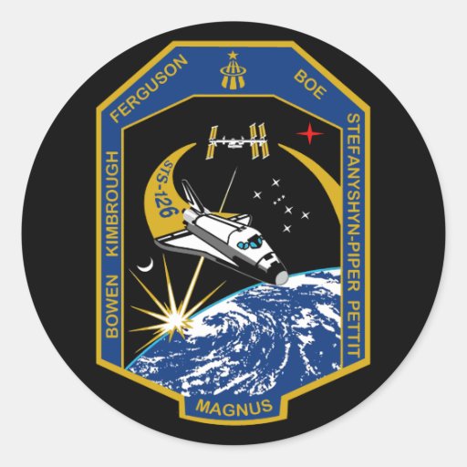 STS 126 Mission Patch Round Stickers