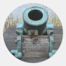 stubby canon water grass background round stickers
