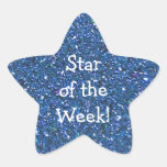 STUDENT BLUE GLITTER STAR-OF-WEEK STICKERS