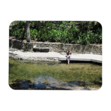 Student Cools Feet in San Luis Obispo Creek Rectangular Magnet