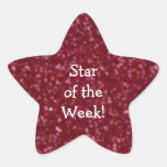 Student of the Week Red Glitter Star Stickers
