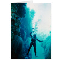 Student Phil Evans diving in Piccannini Ponds Greeting Cards