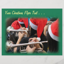Students in Santa Hats Blow Christmas Trumpets Custom Flyer