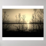 Stunning lakeside sunset poster