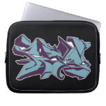 Style graffiti blue laptop sleeve